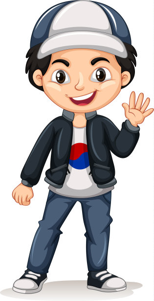 戴帽穿夹克的韩国男孩图片下载