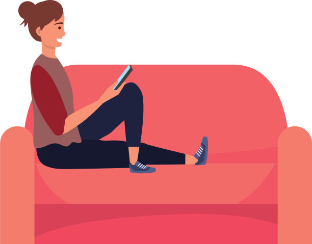 千禧年的人时尚的服装坐在沙发上图片下载