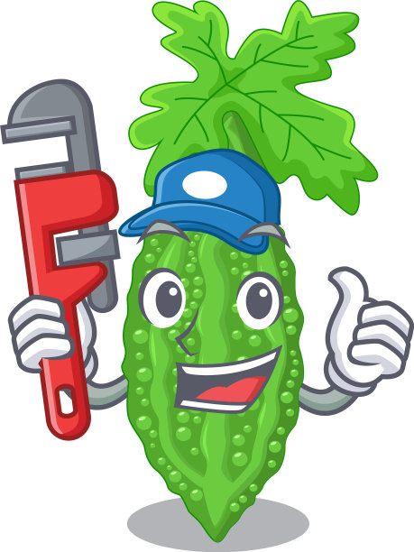 水管工苦瓜上的梨卡通图片下载