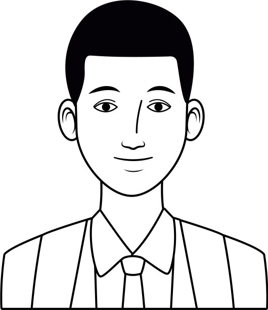 商人阿凡达卡通人物黑和图片下载