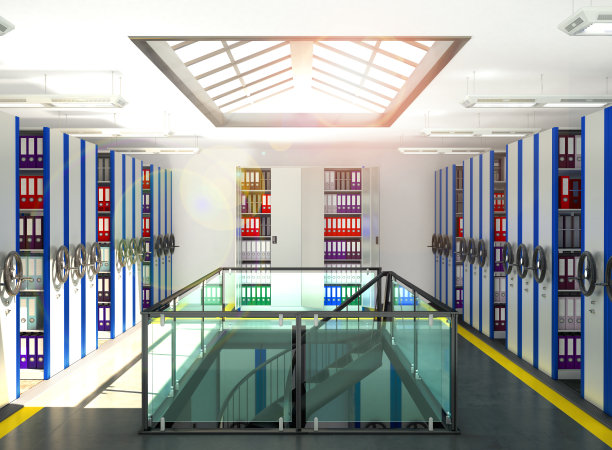 档案的余地。一个文件夹和文件的箱子，移动档案。三维演示图片下载