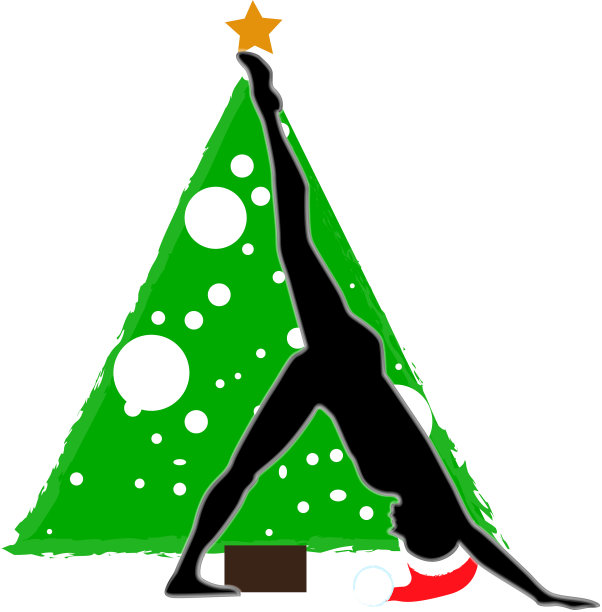 圣诞新年瑜伽体式的背景图片下载