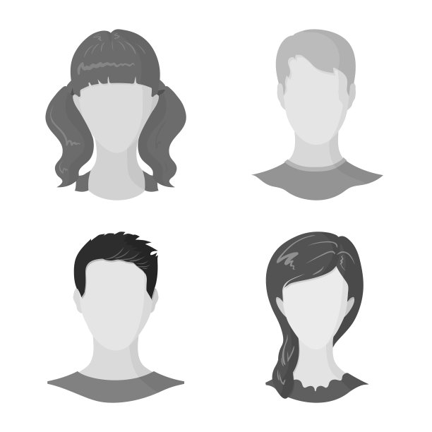 设计字符和轮廓图标集图片下载