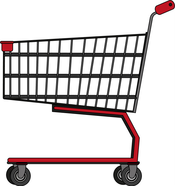 彩色图像逼真的超市购物车图片下载