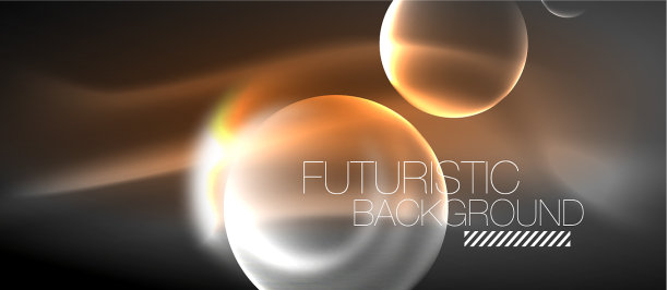 模糊的霓虹灯发光的圆形形状抽象图片下载