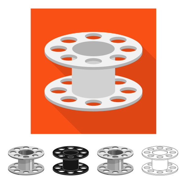 隔离对象线轴和线轴标志图片下载