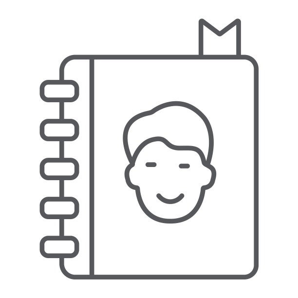 通讯录细线图标联系人和笔记本图片下载