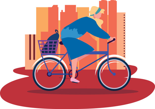 人们骑自行车活动形象图片下载