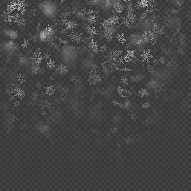 逼真的圣诞装饰雪花飘落图片下载