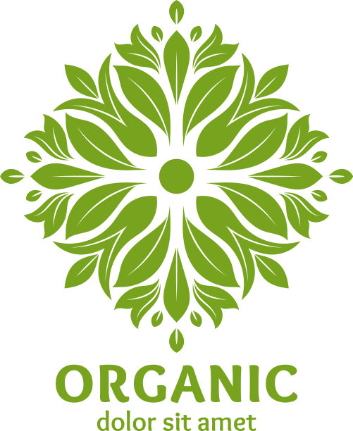 绿色的叶子标志设计图片下载