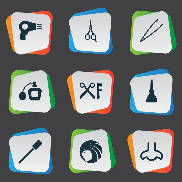 一套简单的水疗图标图片下载