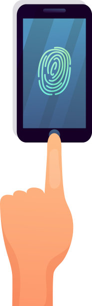 现代智能手机指纹安全触摸图片下载