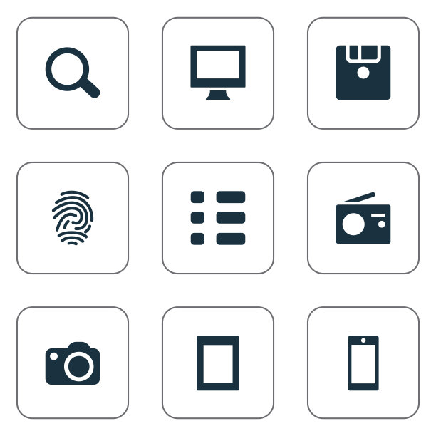 一组简单的设备图标图片下载