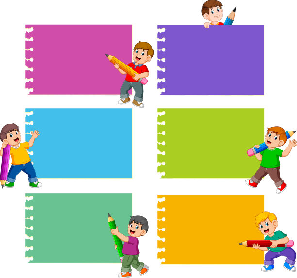 与孩子一起收集空白便条图片下载