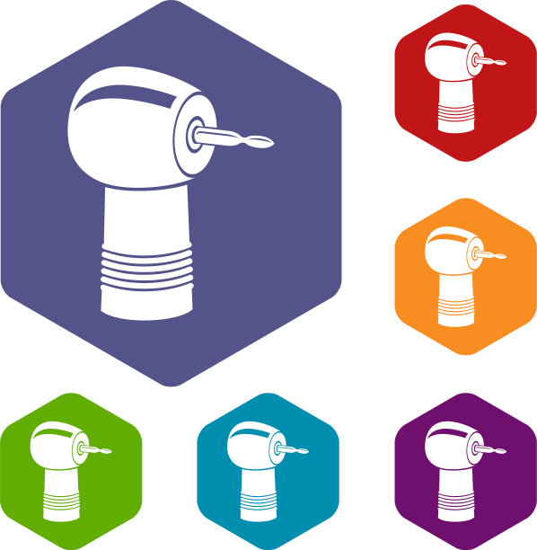 牙钻图标简单的黑色风格图片下载