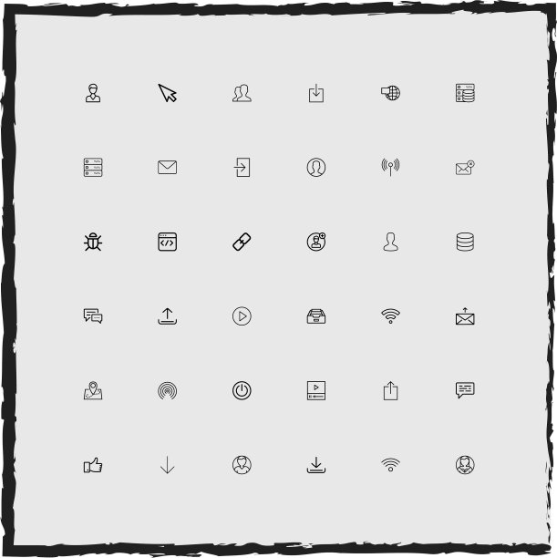 Web简约线性图标集图片下载