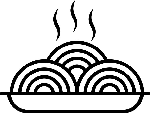 意大利面图标或标志孤立在白色风格化图片下载