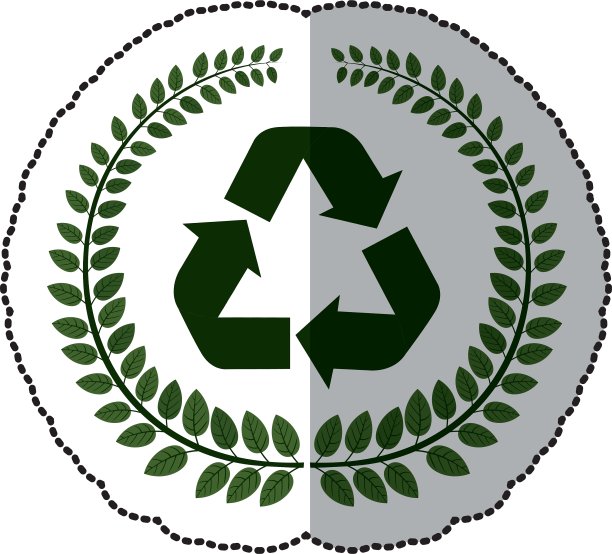 贴纸拱形的树叶与回收的标志图片下载