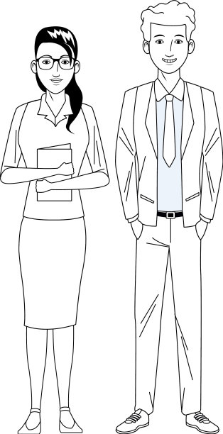 商业情侣化身黑白图片下载