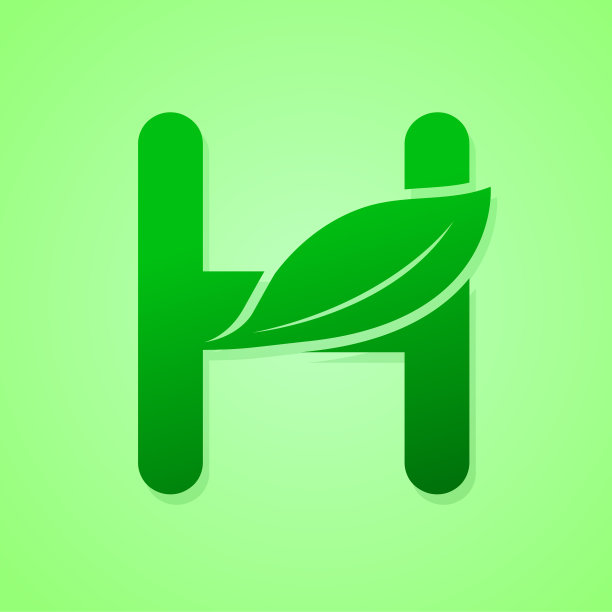 自然字为绿色生态标志图片下载