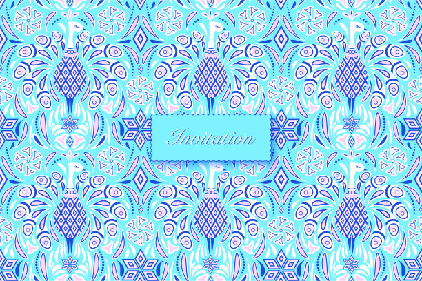 色彩斑斓的邀请卡图片下载