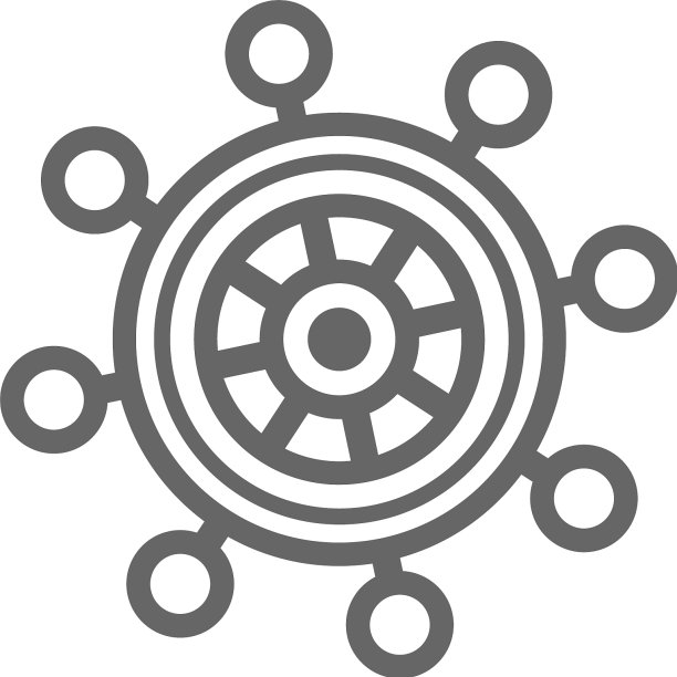 夏季航海船舵轮廓图标图片下载