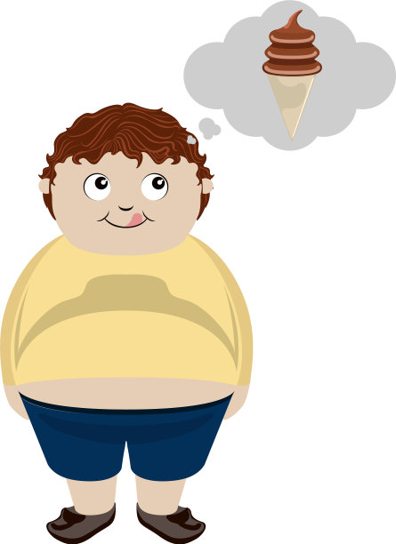 胖男孩想要巧克力冰淇淋图片下载