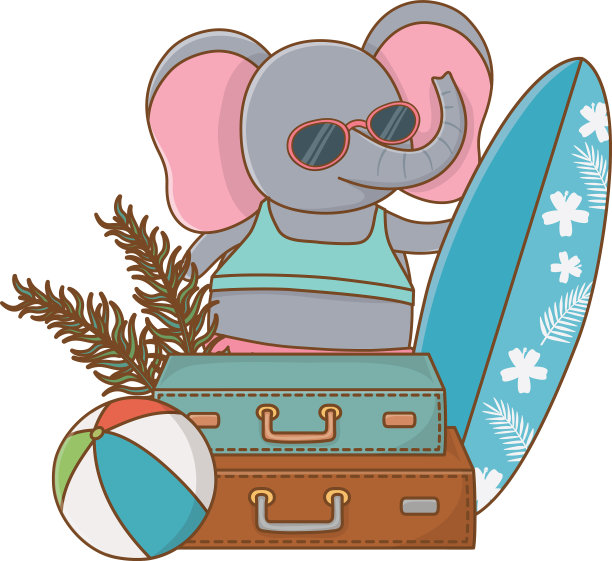 可爱的动物享受暑假图片下载