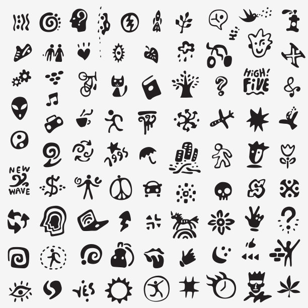 城市自然青少年的生命标志和符号-图标集图片下载