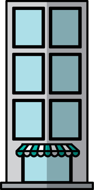 建筑外部前孤立图标图片下载