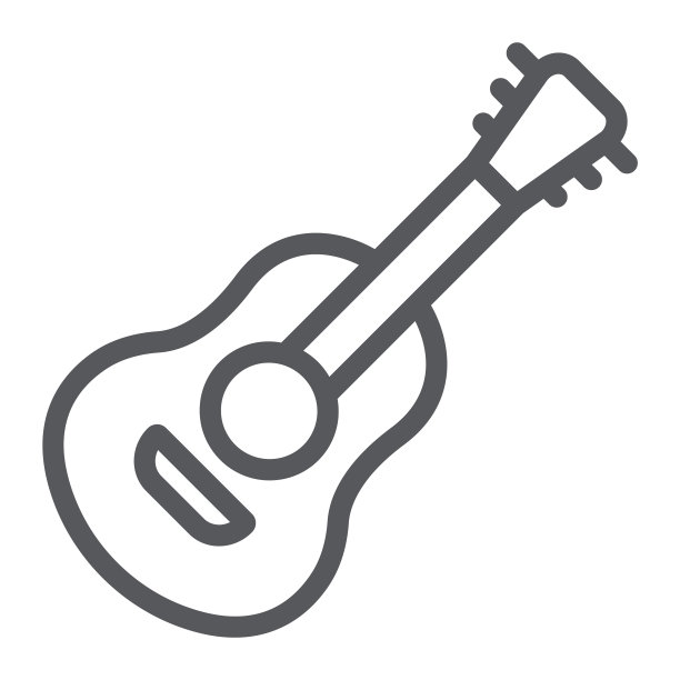 吉他线性图标，音乐元素图片下载
