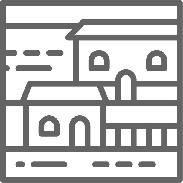 村舍景观线图标图片下载