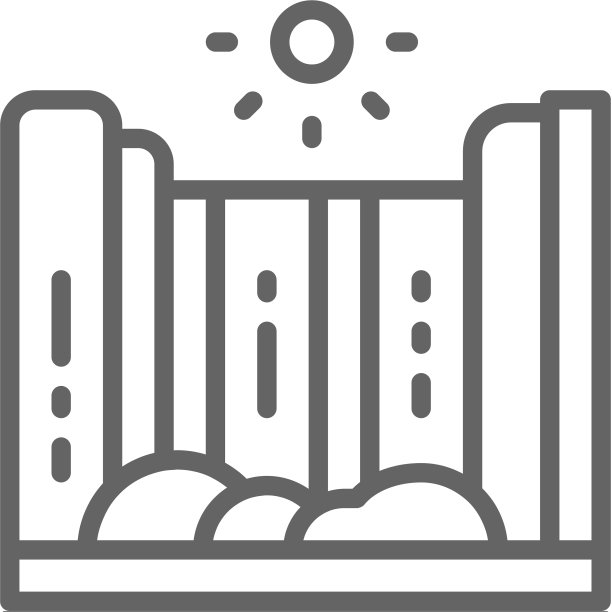 瀑布和山景线图标图片下载