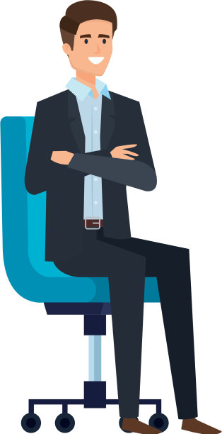 优雅的商人坐在办公椅上图片下载