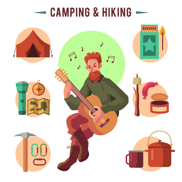 露营装置和远足装备图片下载