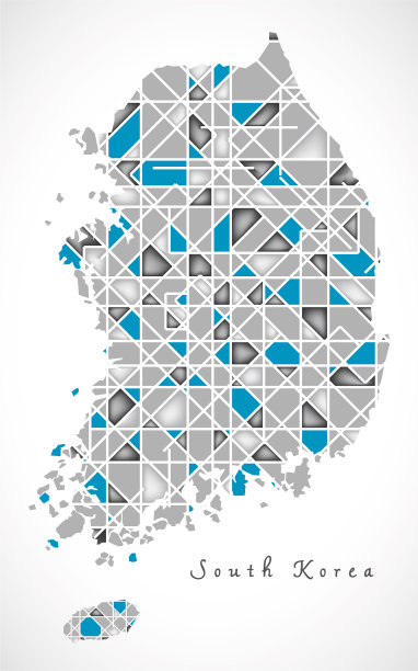 韩国地图水晶风格艺术品图片下载