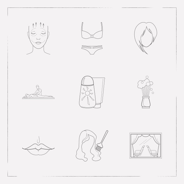 一套魅力图标线条风格的符号图片下载