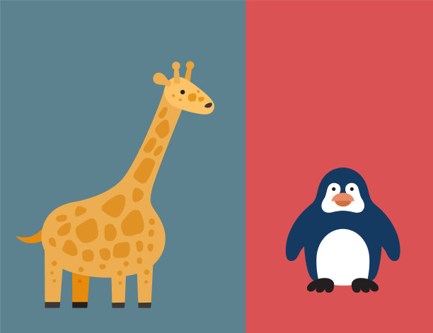 动物园野生动物平面图标设置图片下载