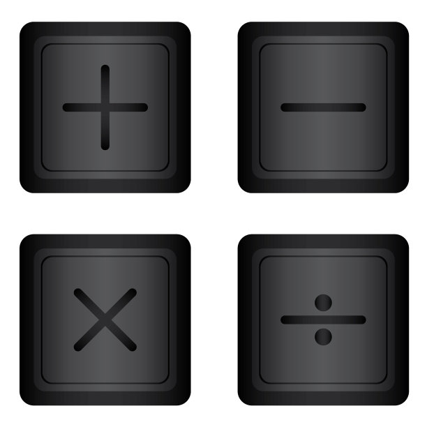 白色背景上的基本数学符号图片下载