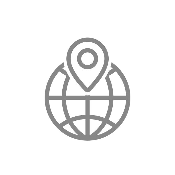 带地球线条的位置标记图标图片下载