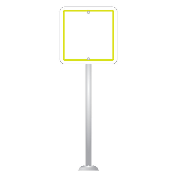 空白路牌孤立在白色背景图片下载