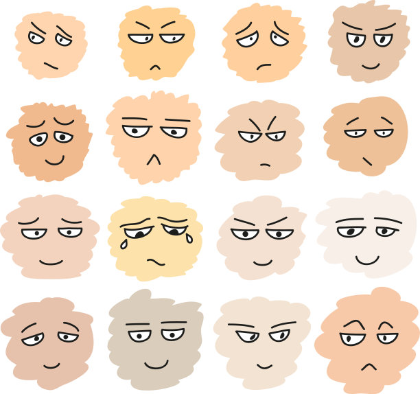 一套手绘滑稽的脸图片下载