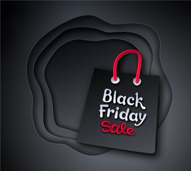 剪纸风格的黑色星期五图片下载