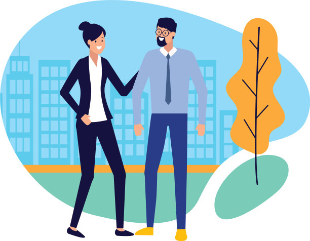 商人男人和女人城市街道图片下载