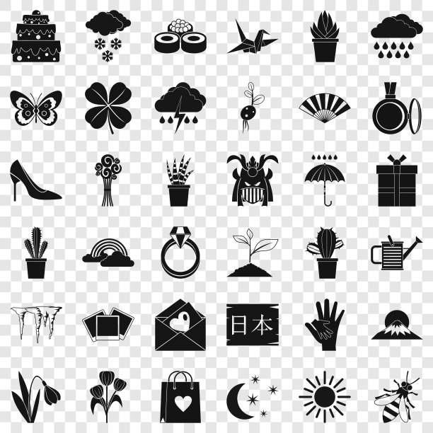 仙人掌图标设置微笑风格图片下载