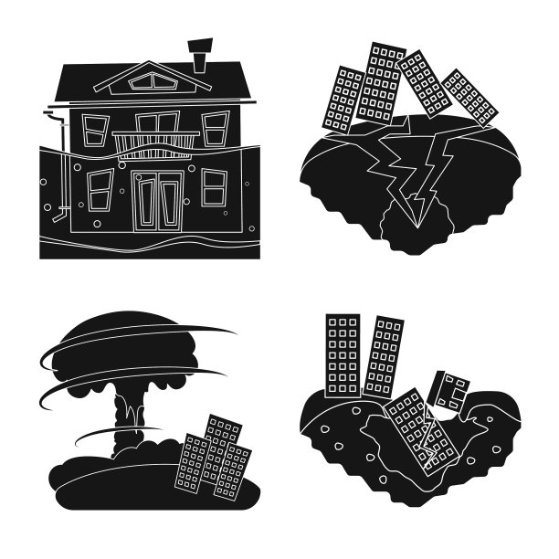 设计灾难和崩溃标志集图片下载