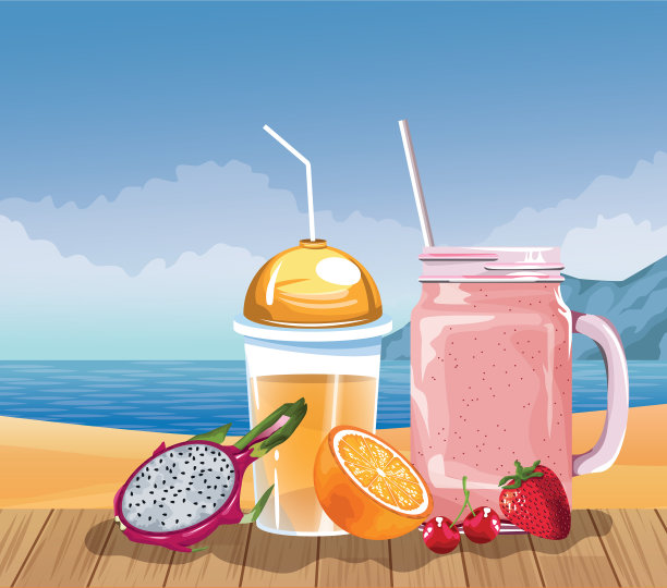 暑假和海滩卡通图片下载