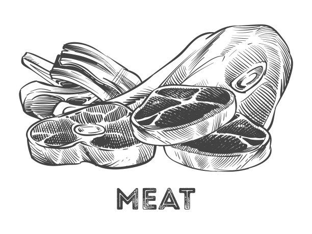 手拉牛排肋骨鲜肉孤立上图片下载