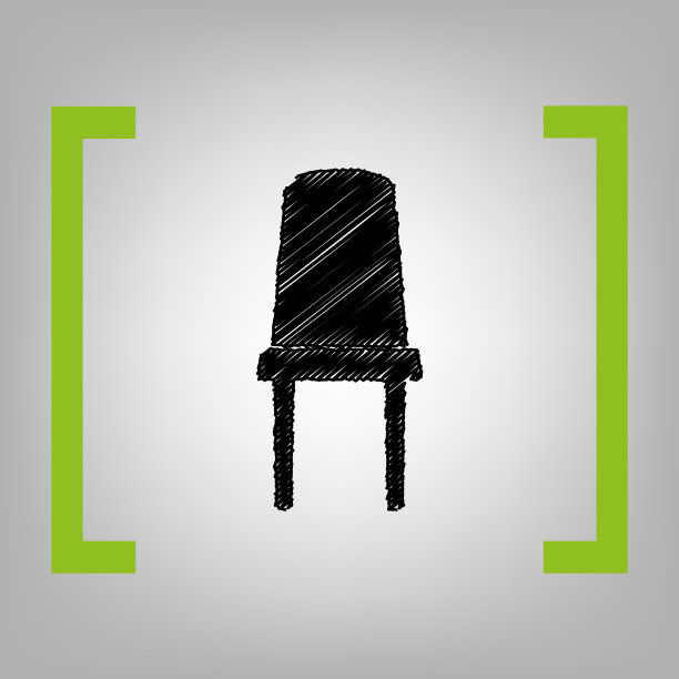 办公椅标志黑色涂鸦图标图片下载