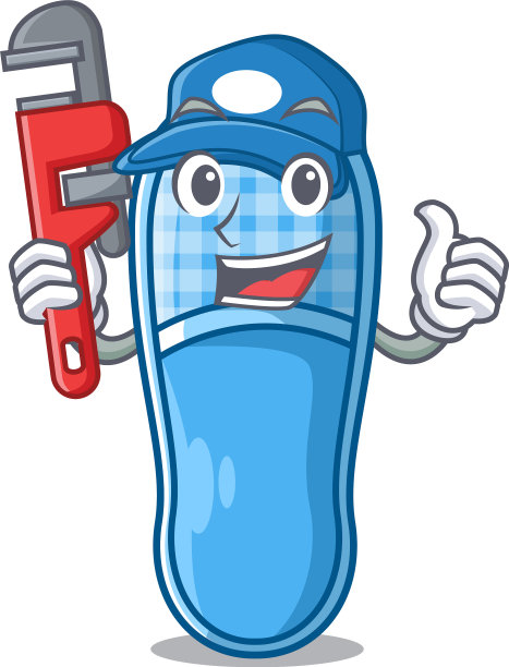 水管工拖鞋在地毯上看起来像卡通图片下载